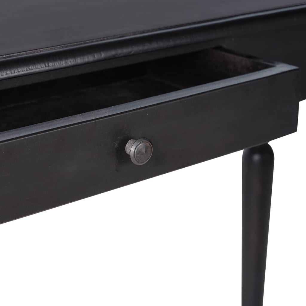 vidaXL Avlastningsbord blekt svart 110x30x75 cm massiv mahogny