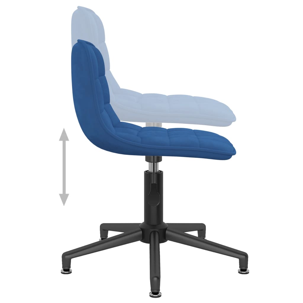 vidaXL Snurrbar matstol blå sammet