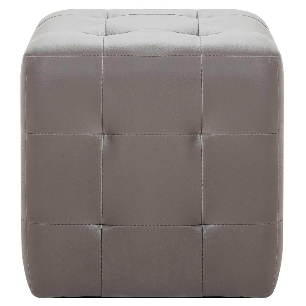 vidaXL Sängbord 2 st grå 30x30x30 cm konstläder