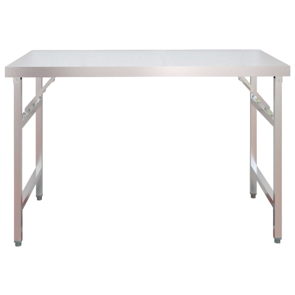 vidaXL Arbetsbord med överhylla 120x60x115 cm rostfritt stål