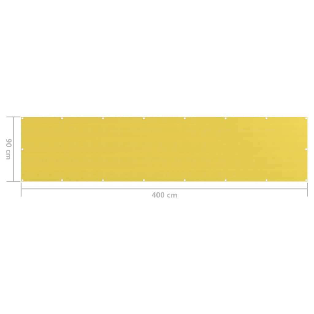 vidaXL Balkongskärm gul 90x400 cm HDPE