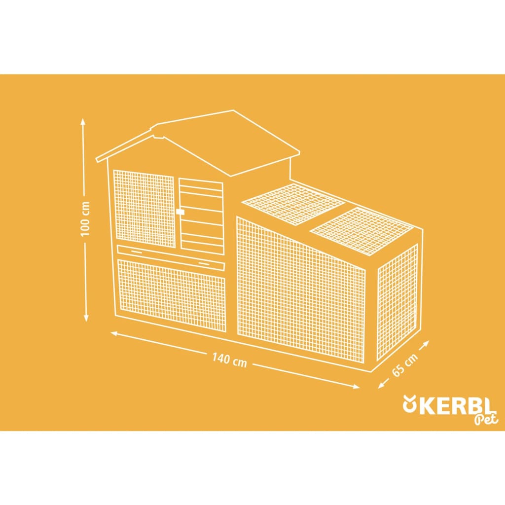 Kerbl Kaninbur Freetime 140x65x100 cm laserat trä
