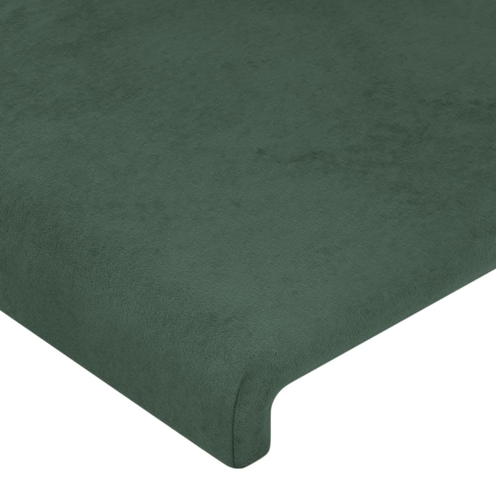 vidaXL Sänggavel med kanter mörkgrön 147x23x118/128 cm sammet