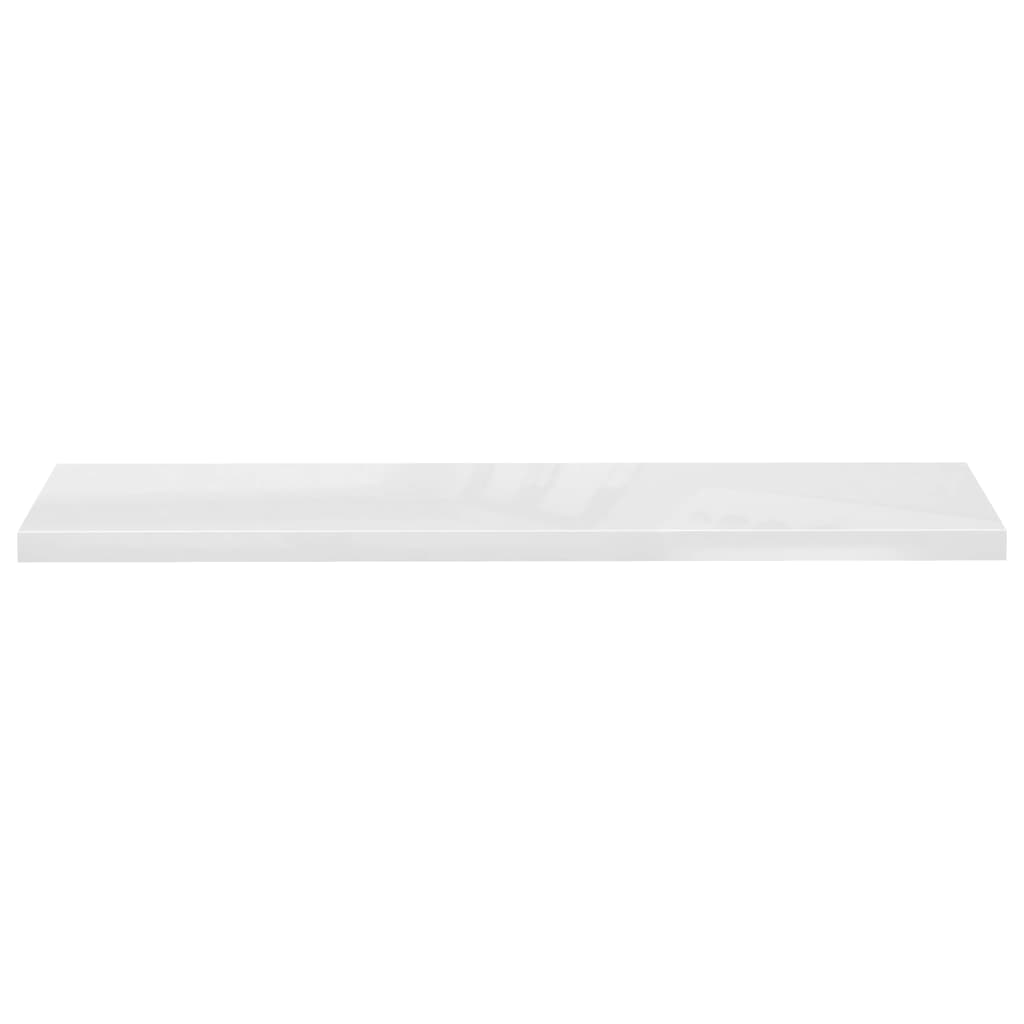 vidaXL Svävande vägghyllor 4 st vit högglans 120x23,5x3,8 cm MDF