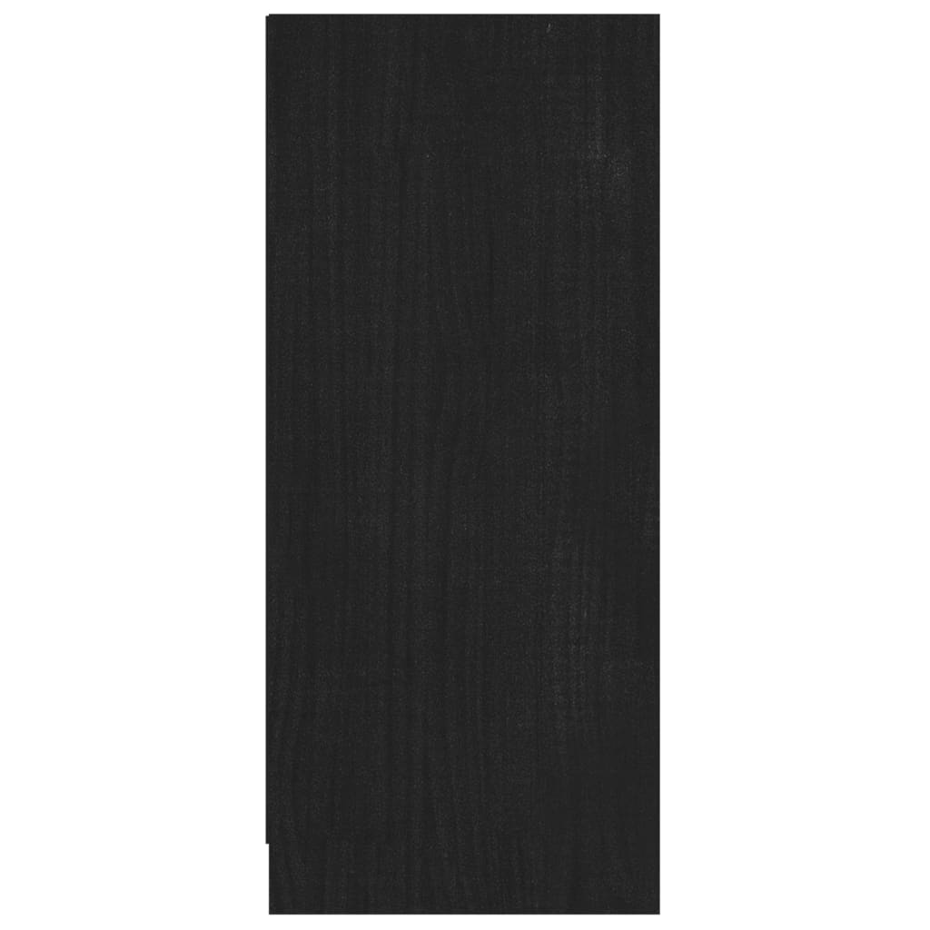 vidaXL Skänk svart 70x33x76 cm massivt furuträ
