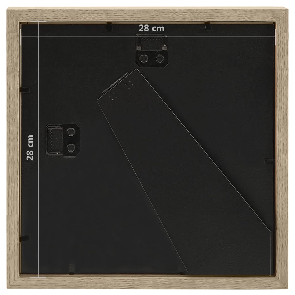 vidaXL Fotoramar 3D 3 st mörkt trä 28x28 cm för 20x20 cm foto