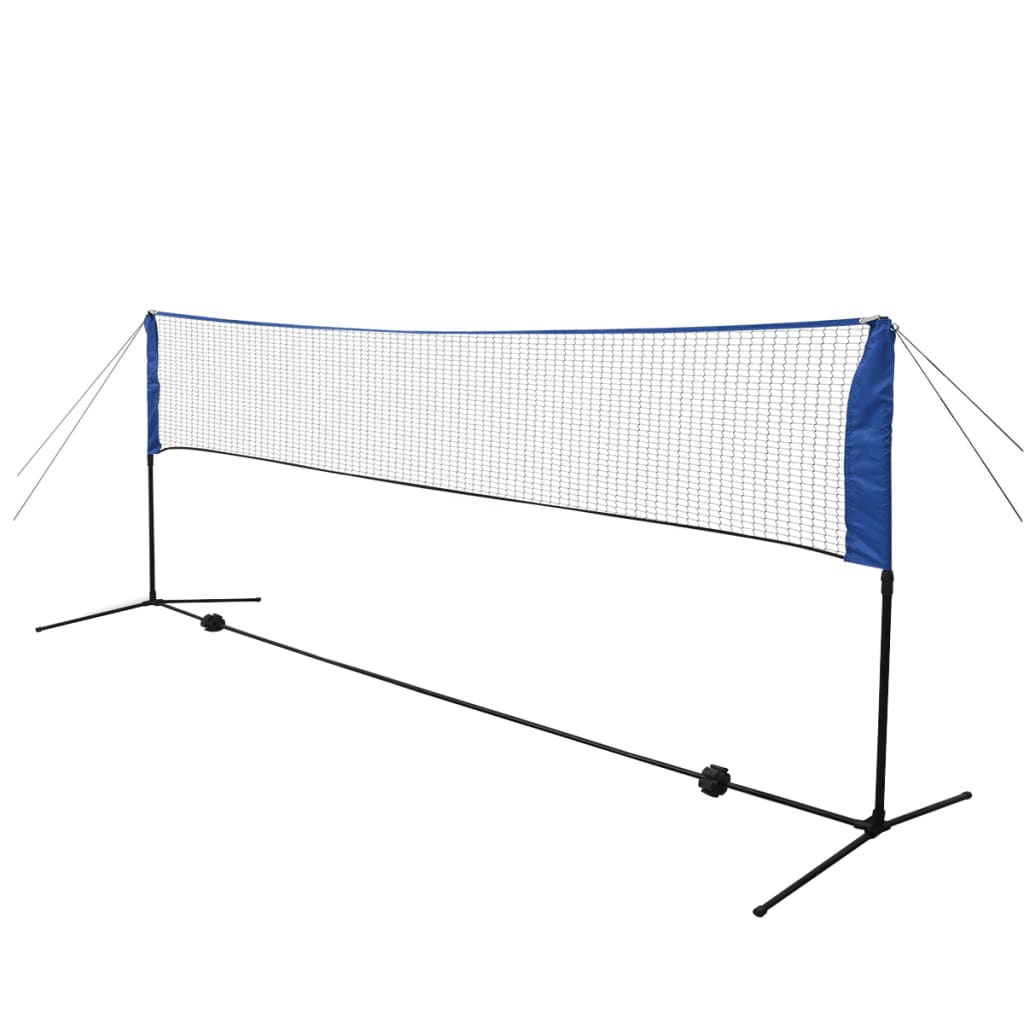 vidaXL Badmintonnät med fjäderbollar 300x155 cm