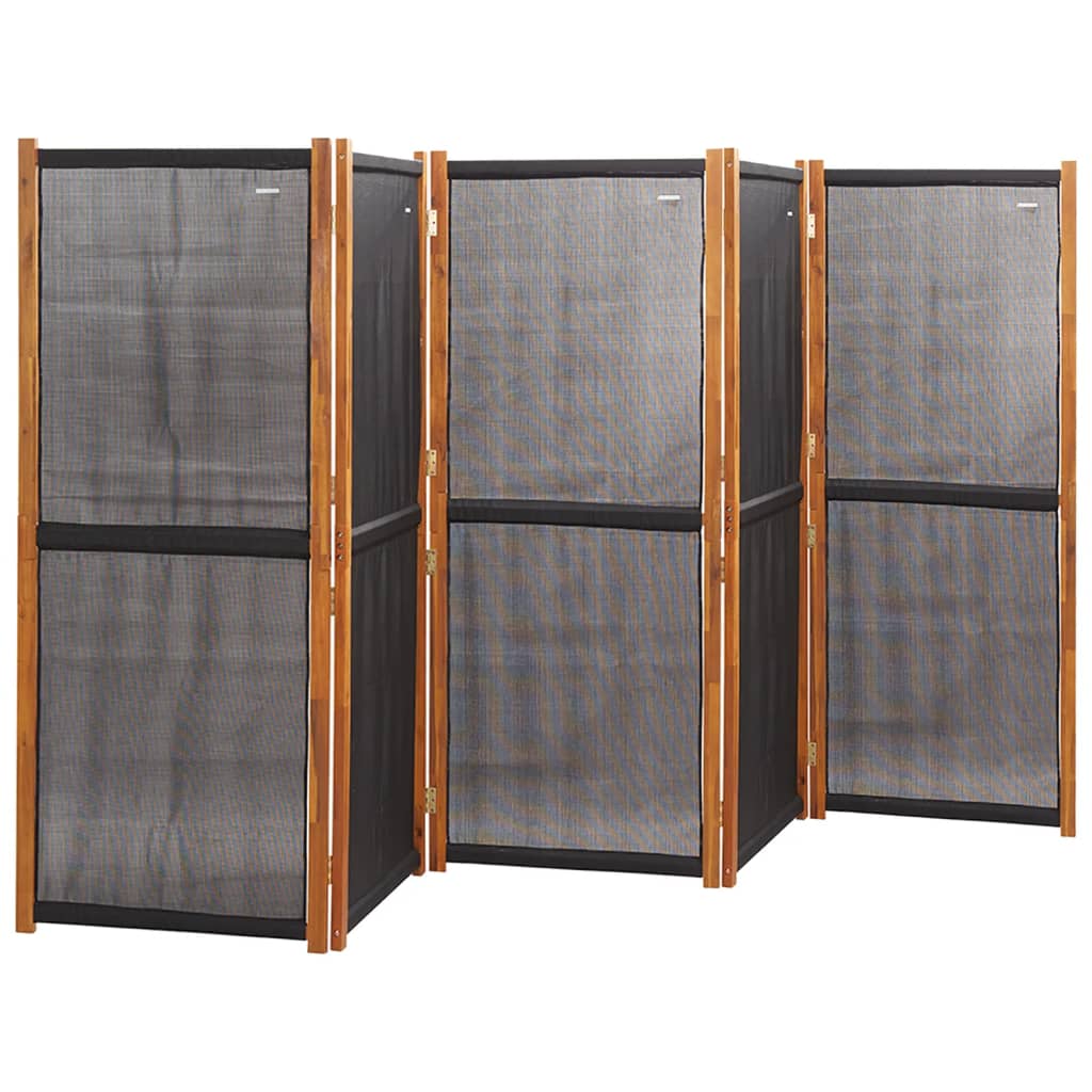 vidaXL Rumsavdelare 5 paneler svart 350x180 cm