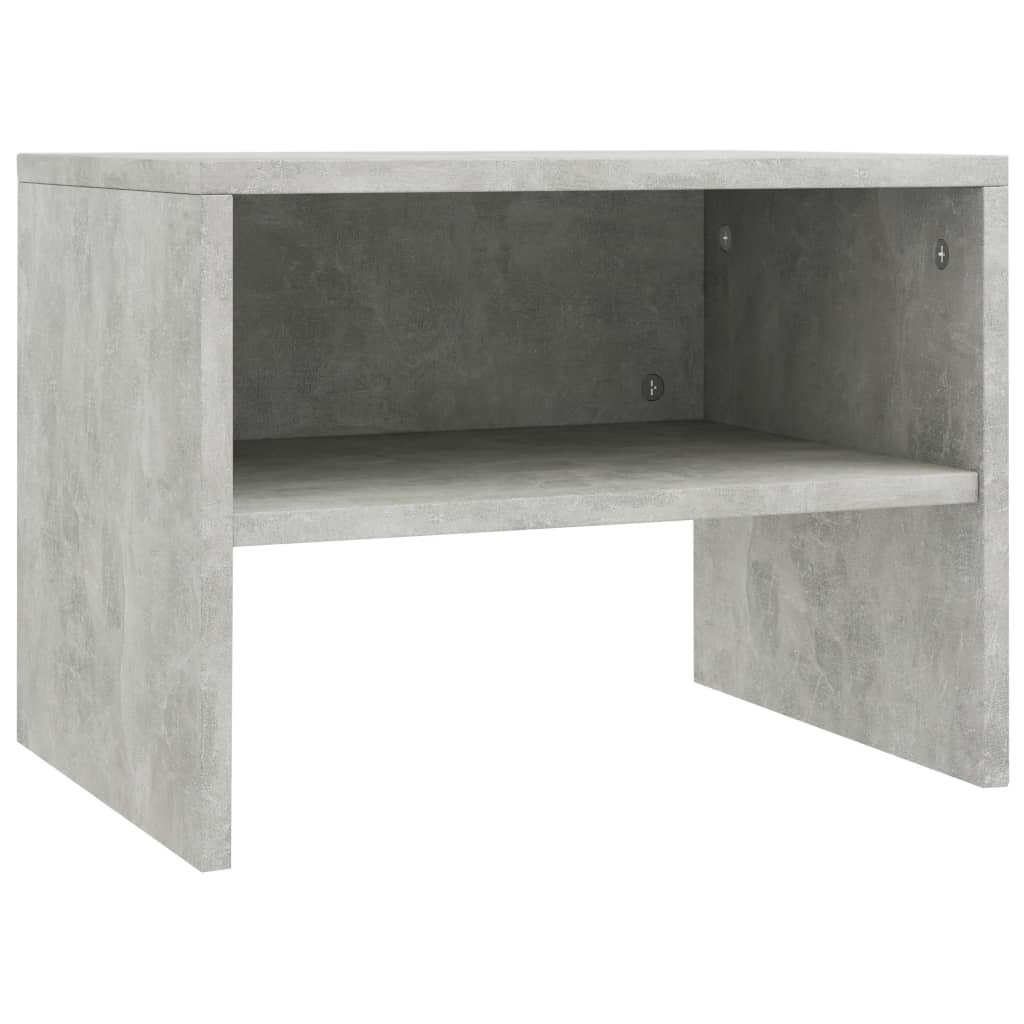 vidaXL Sängbord 2 st betonggrå 40x30x30 cm konstruerat trä
