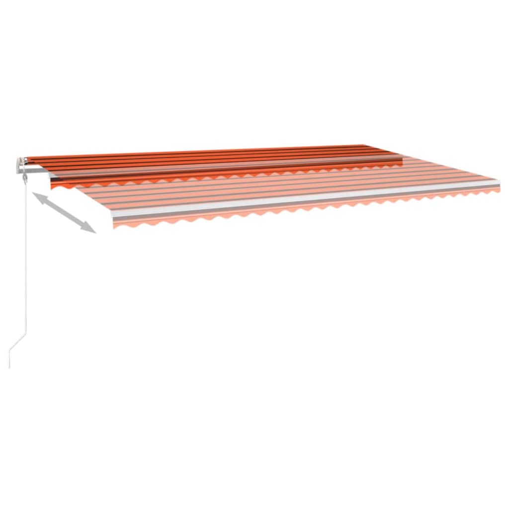 vidaXL Automatisk markis med vindsensor & LED 600x300 cm orange/brun