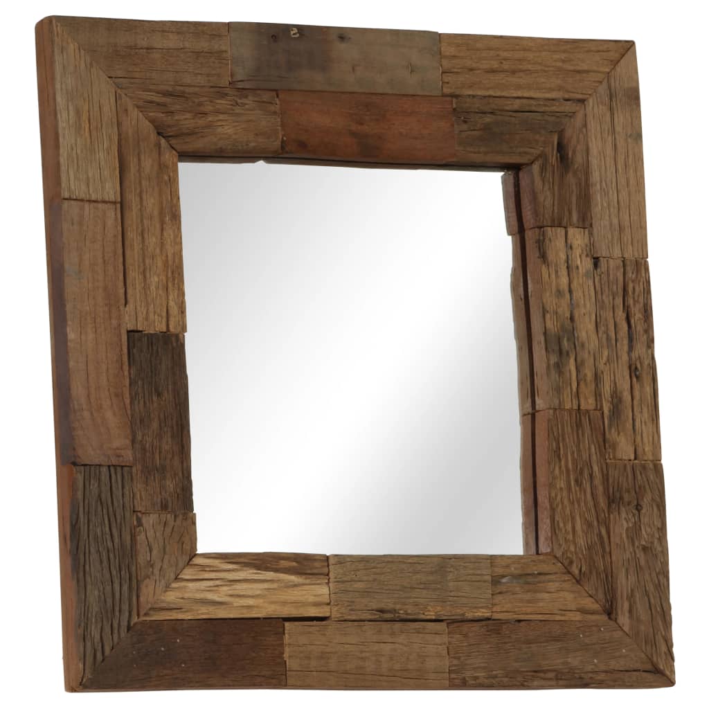 vidaXL Spegel massivt återvunnet trä 50x50 cm