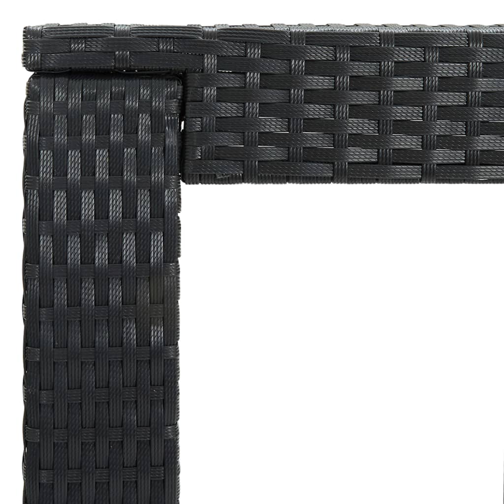 vidaXL Barbord för trädgård svart 60,5x60,5x110,5 cm konstrotting
