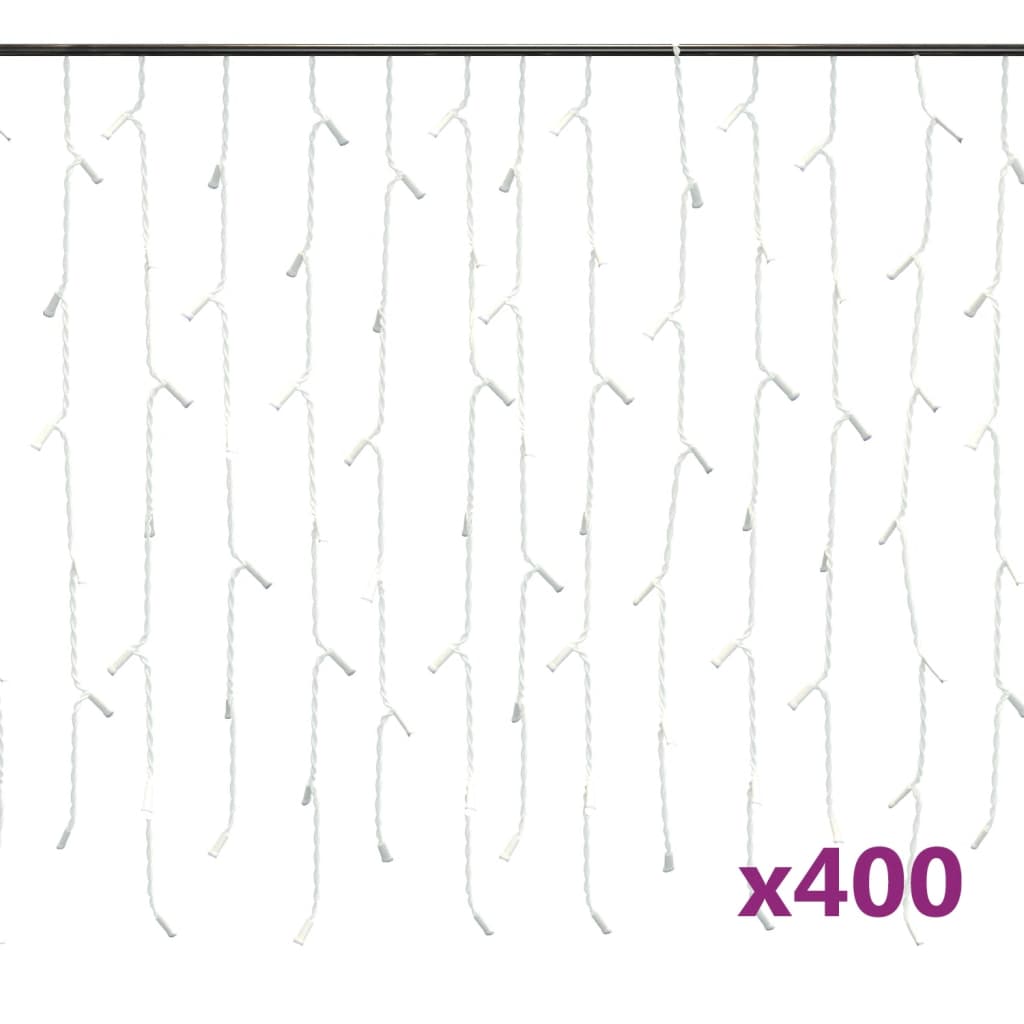 vidaXL Ljusslinga draperi istappar 10 m 400 lysdioder flerfärgad