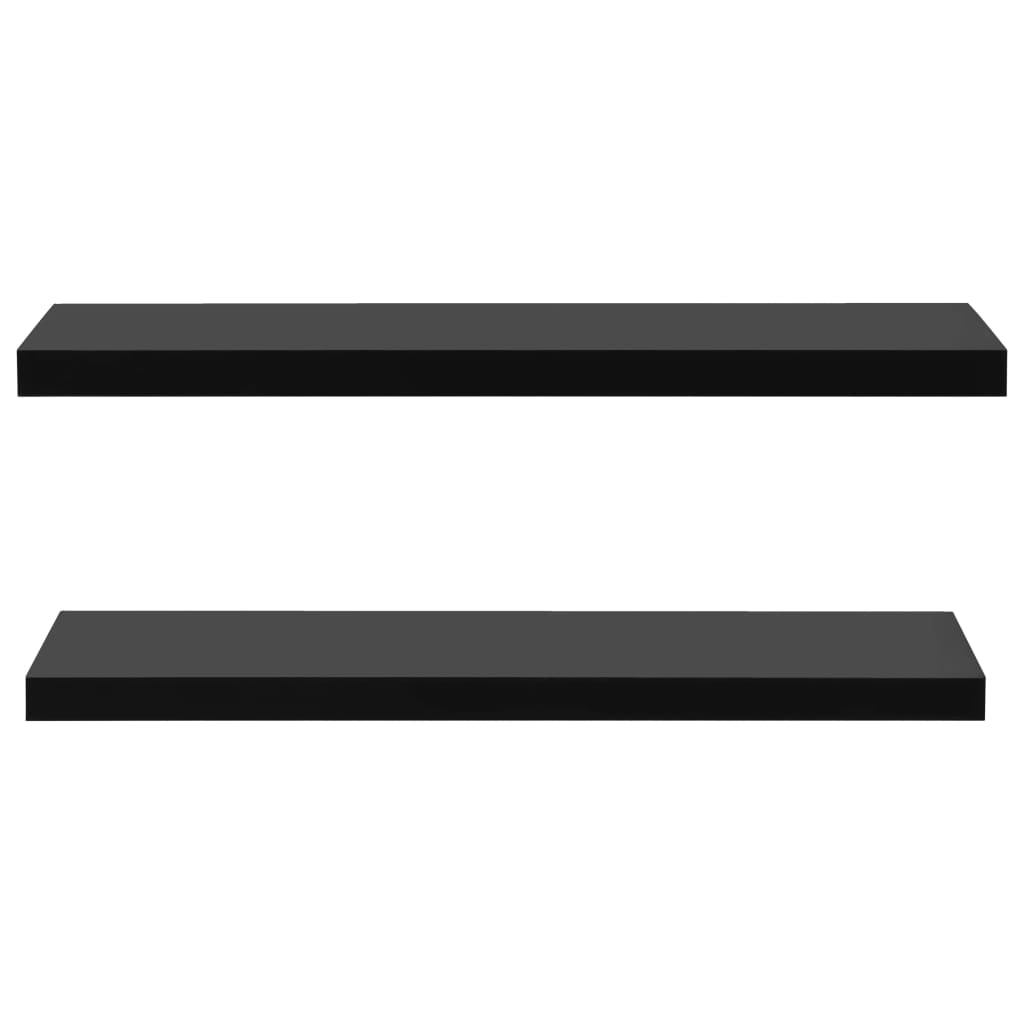 vidaXL Svävande vägghyllor 2 st svart 120x20x3,8 cm