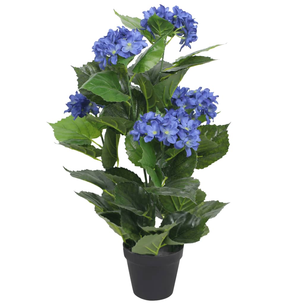 vidaXL Konstväxt Hortensia med kruka 60 cm blå