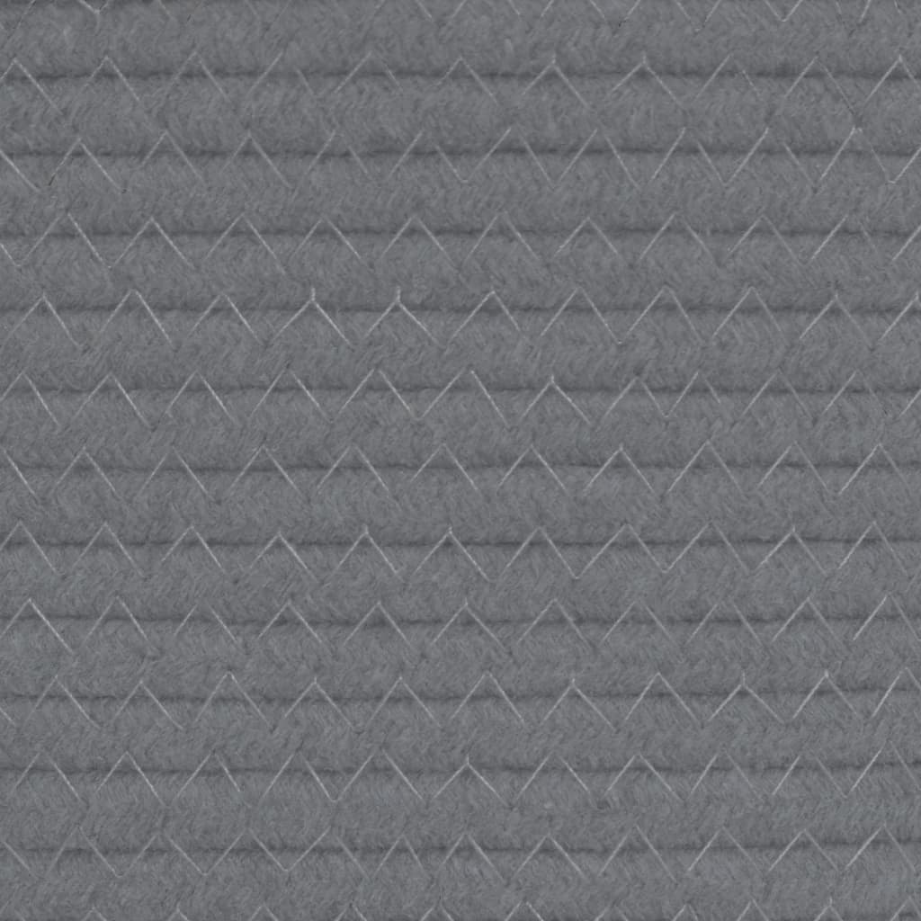 vidaXL Förvaringskorgar 2 st grå och vit Ø24x18 cm bomull