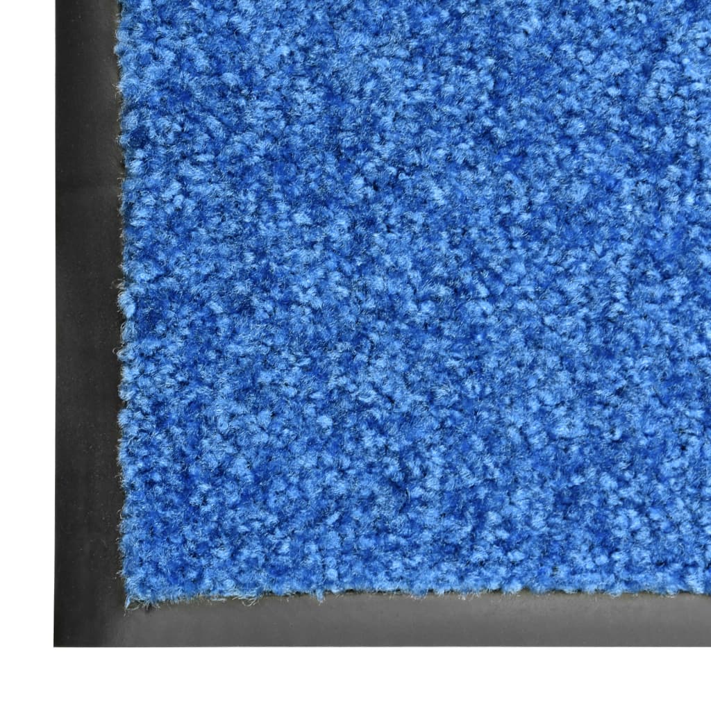 vidaXL Dörrmatta tvättbar blå 90x150 cm