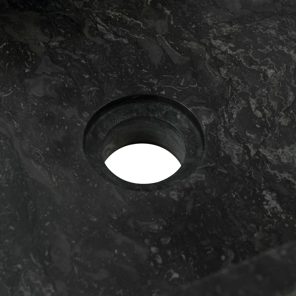 vidaXL Badrumsunderskåp massiv teak med handfat marmor svart