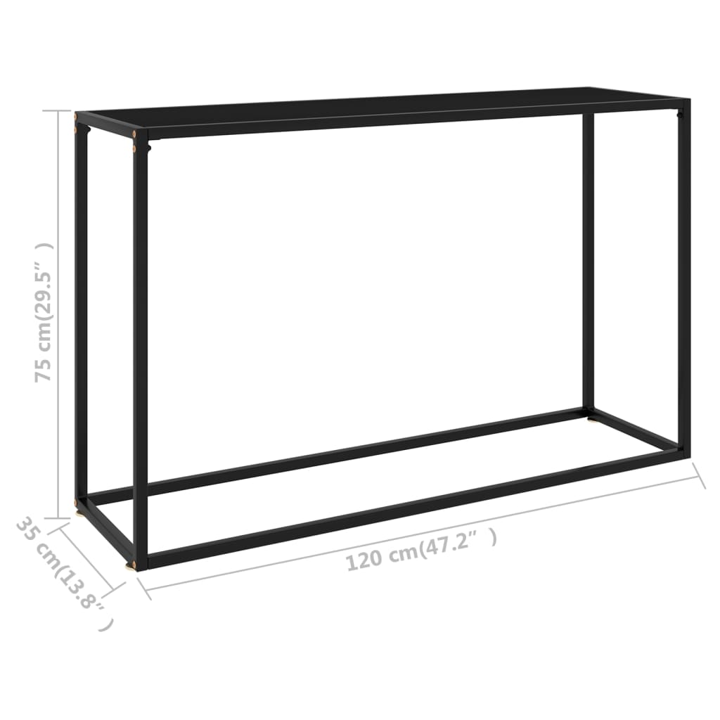 vidaXL Konsolbord svart 120x35x75 cm härdat glas