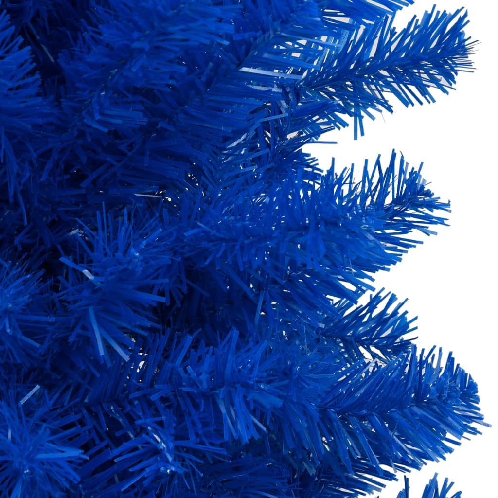 vidaXL Belyst plastgran med kulor blå 240 cm PVC