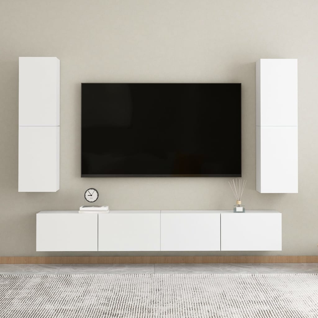 vidaXL TV-skåp 2 st vit 30,5x30x110 cm konstruerat trä