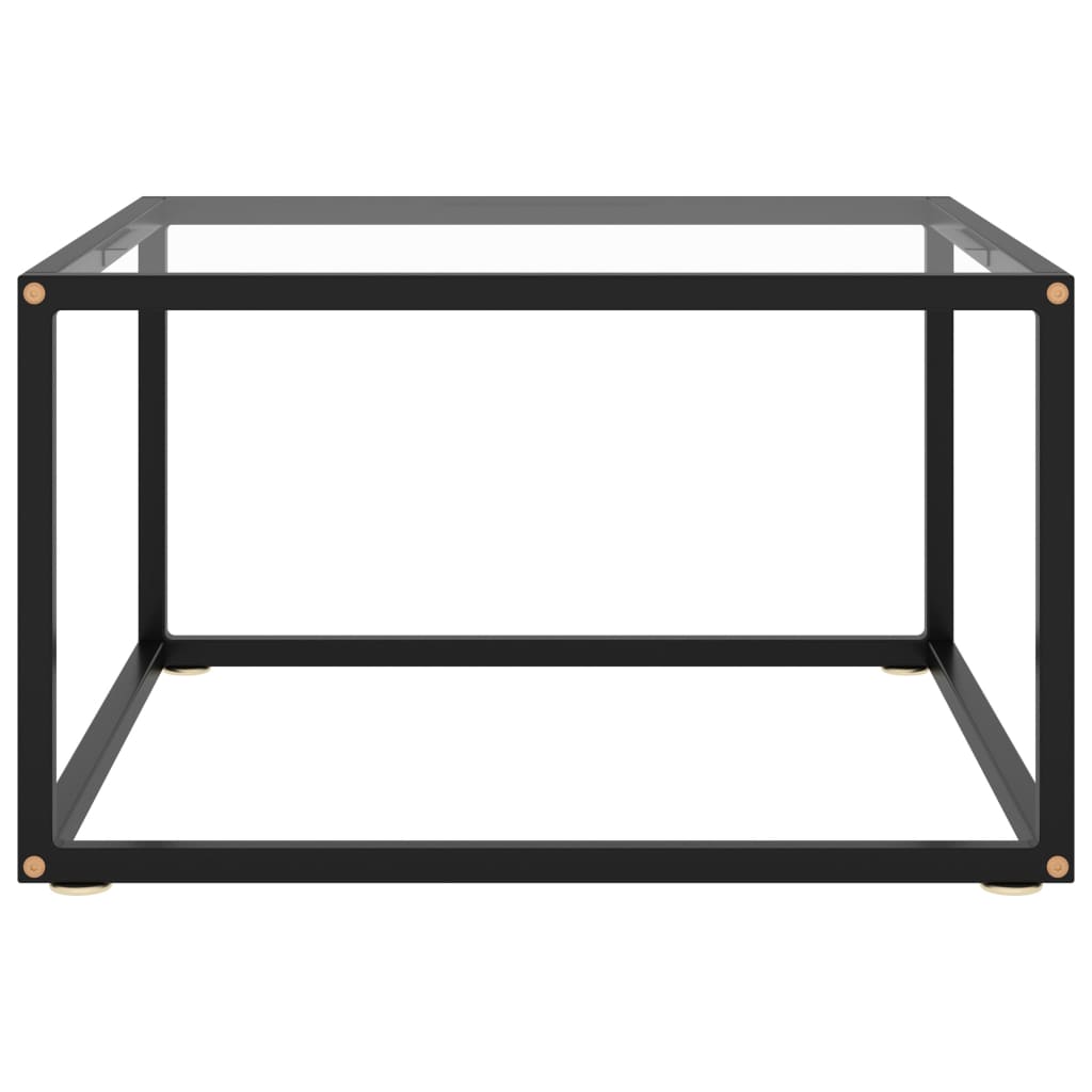 vidaXL Soffbord svart med härdat glas 60x60x35 cm
