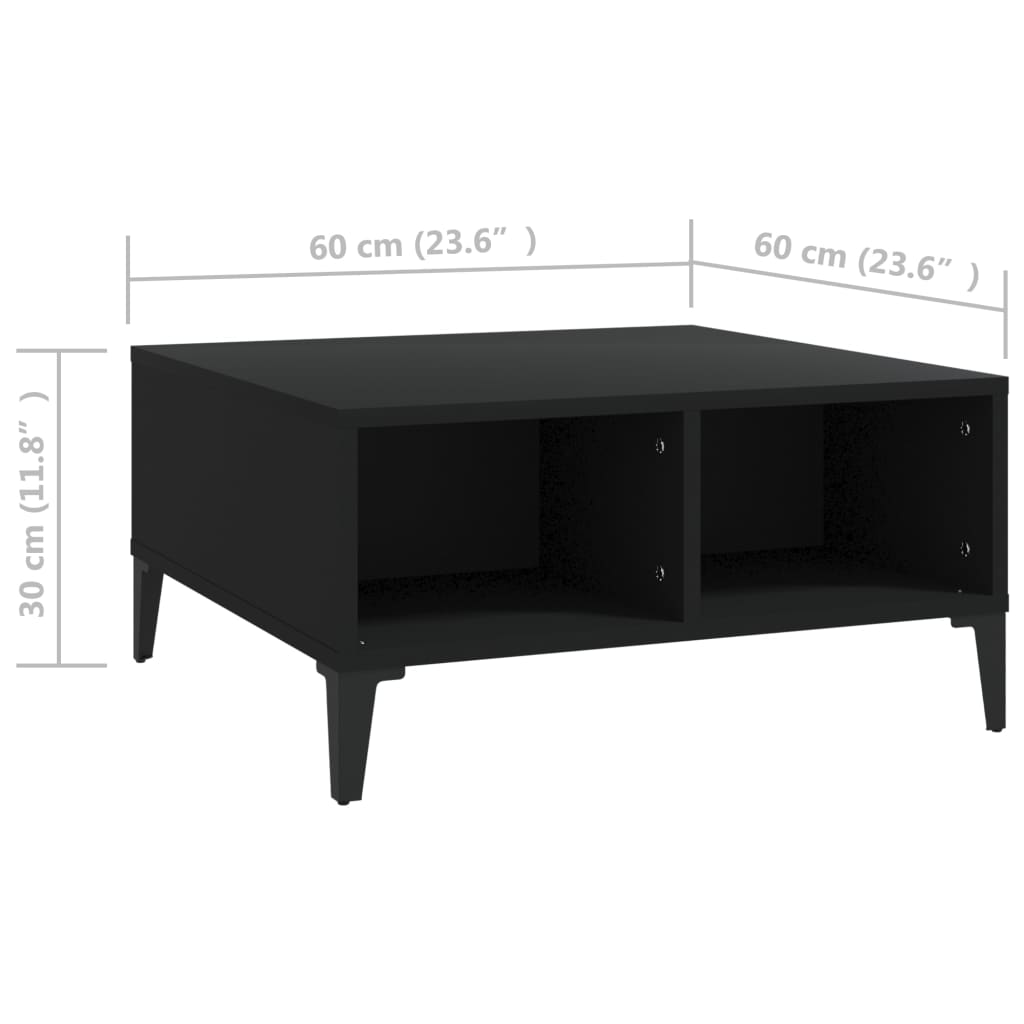 vidaXL Soffbord svart 60x60x30 cm spånskiva