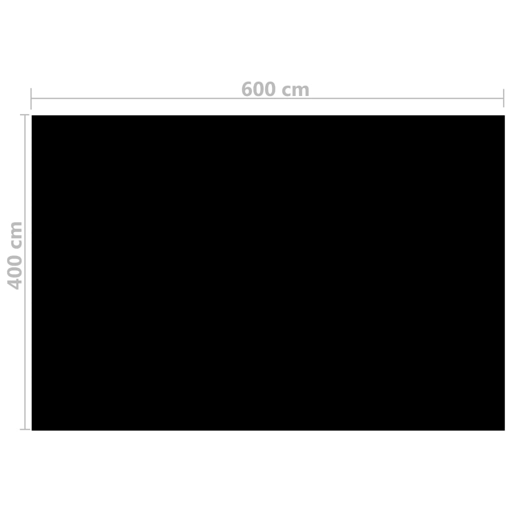 vidaXL Värmeduk pool PE rektangulär 6 x 4 m svart