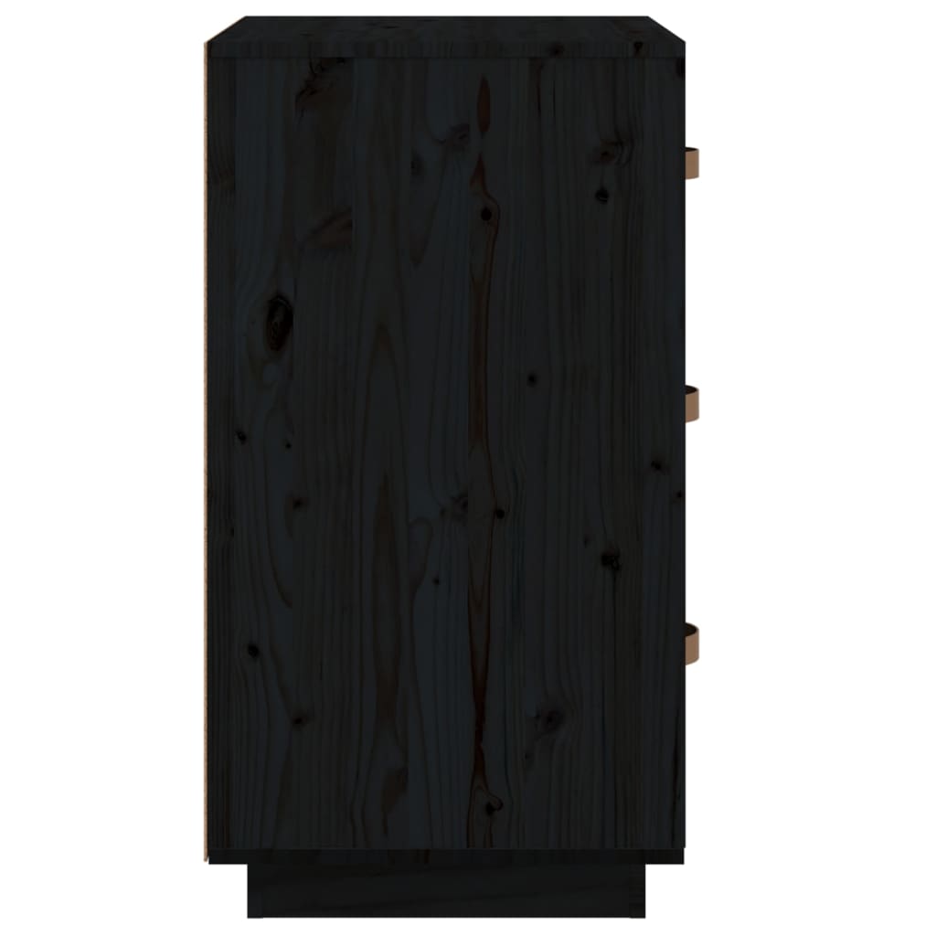 vidaXL Sängbord 2 st svart 40x40x75 cm massiv furu