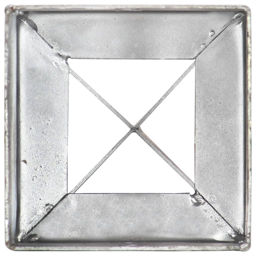 vidaXL Jordspett 6 st silver 10x10x76 cm galvaniserat stål