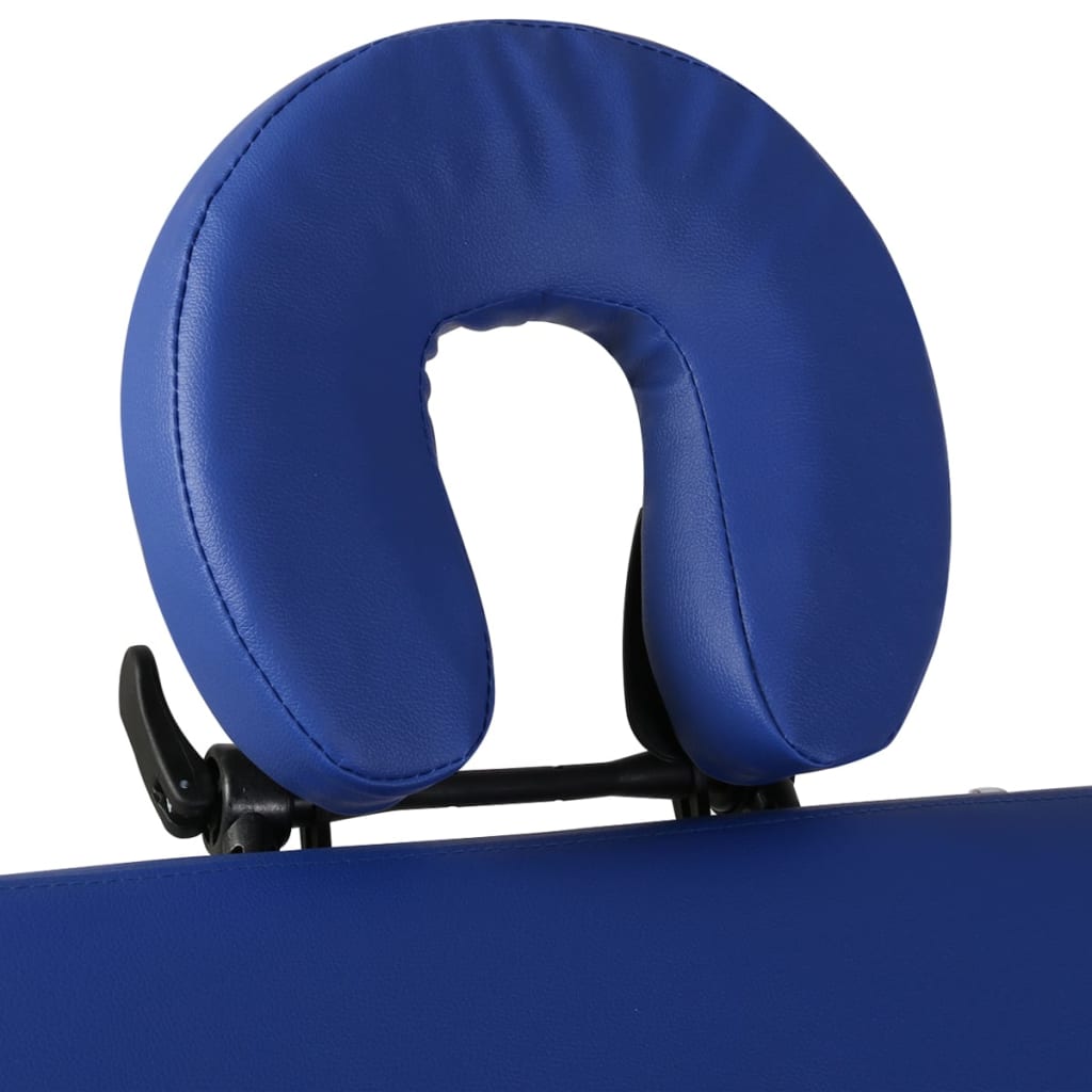 vidaXL Hopfällbar massagebänk med 4 sektioner träram blå