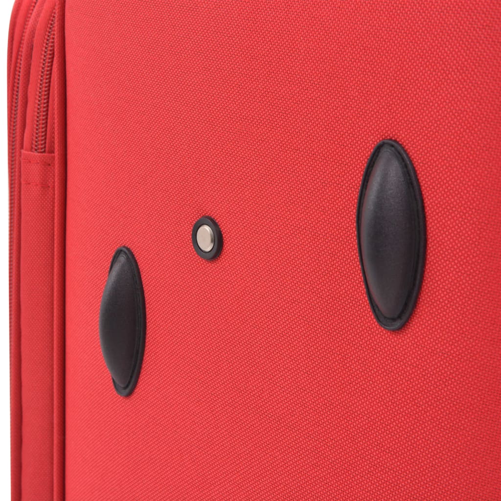 vidaXL Resväskor 3 st röd soft case