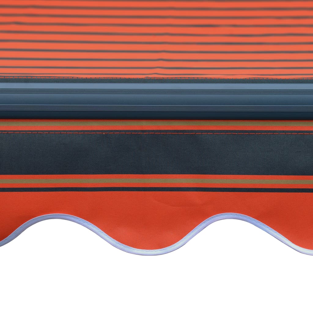 vidaXL Infällbar markis med vindsensor & LED 500x300 cm orange & brun