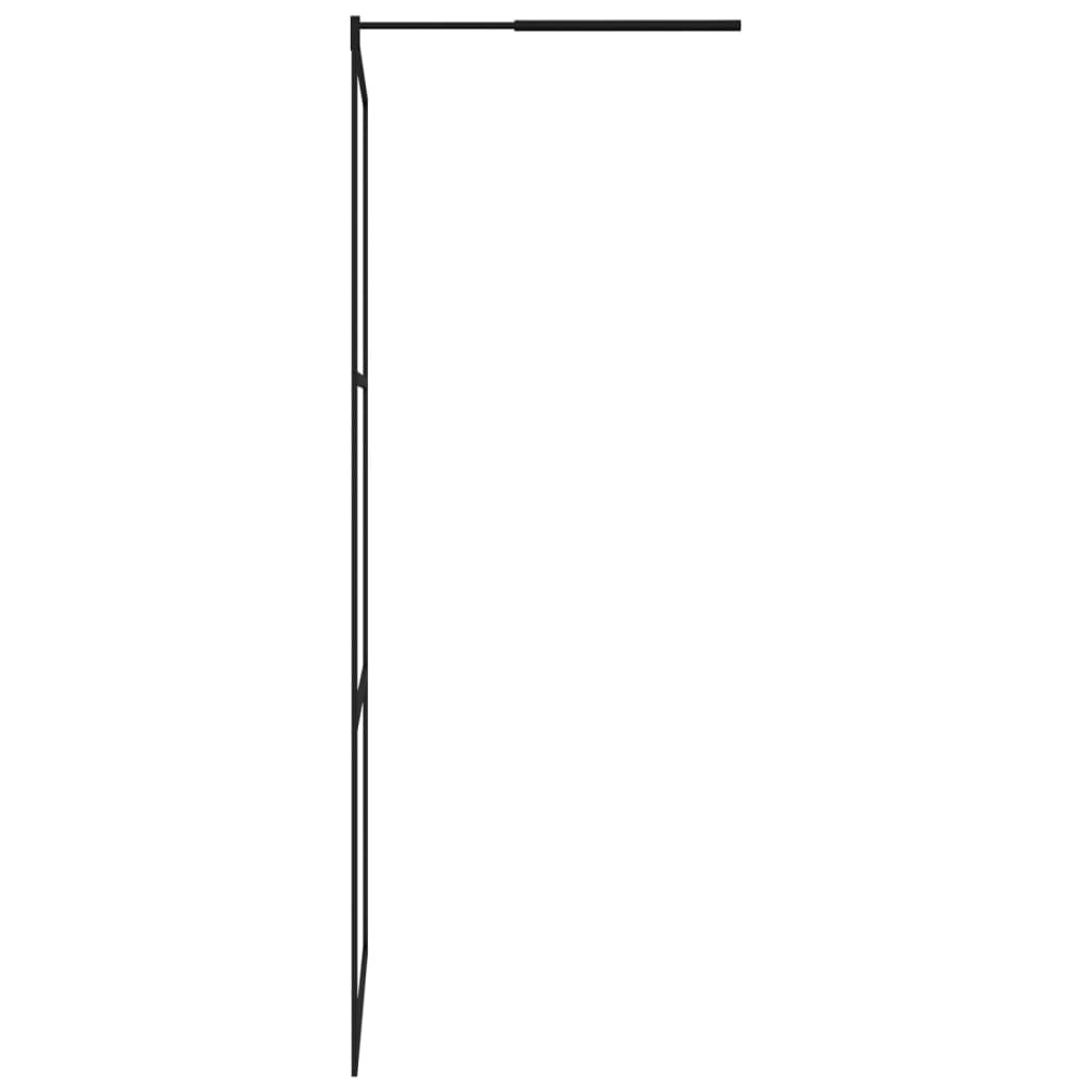 vidaXL Duschvägg med klart ESG-glas svart 115x195 cm
