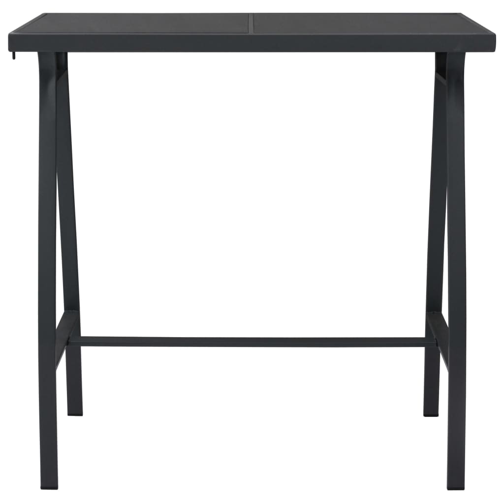vidaXL Trädgårdsbord svart 110x60x110 cm härdat glas