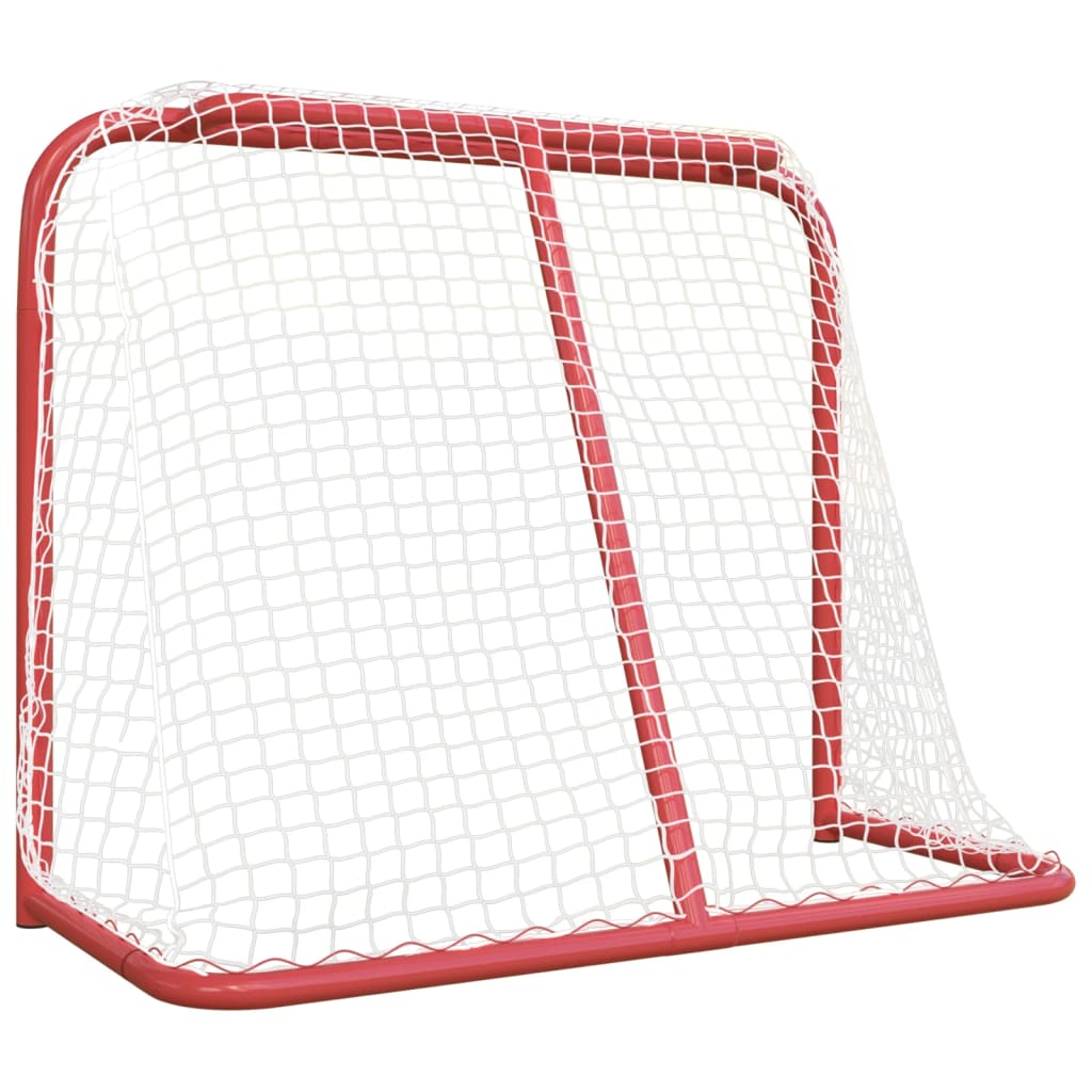 vidaXL Hockeymål röd och vit 183x71x122 cm polyester