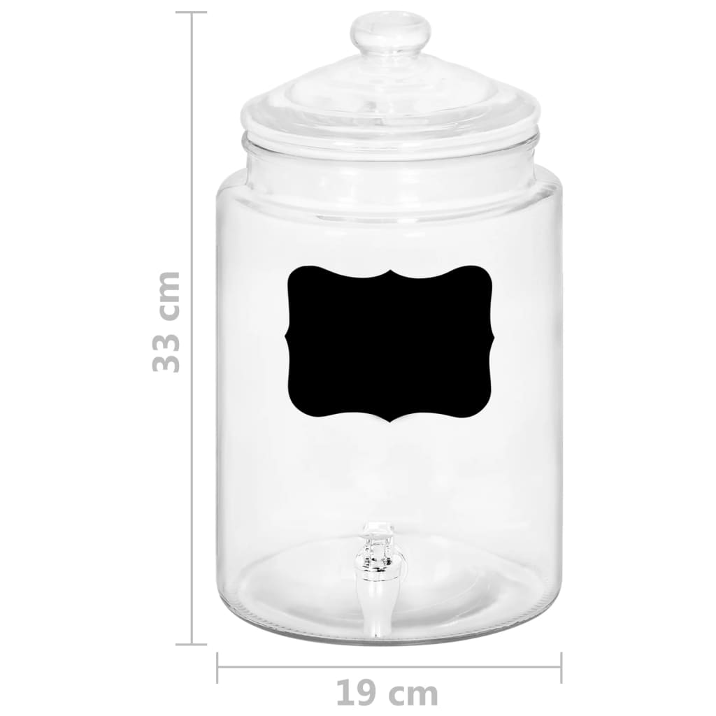 vidaXL Glasbehållare med tappkran etikett 5800 ml glas