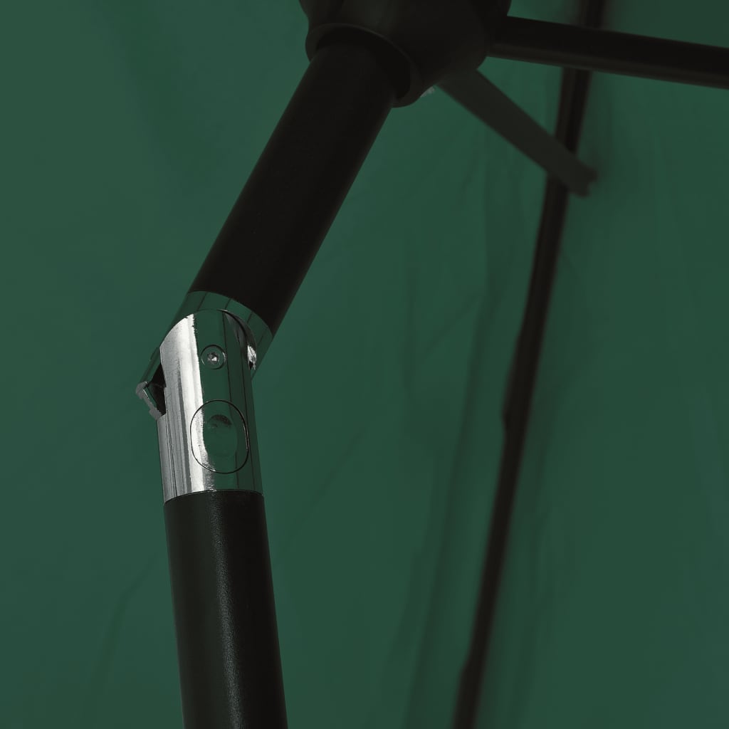 vidaXL LED Frihängande parasoll 3 m grönt