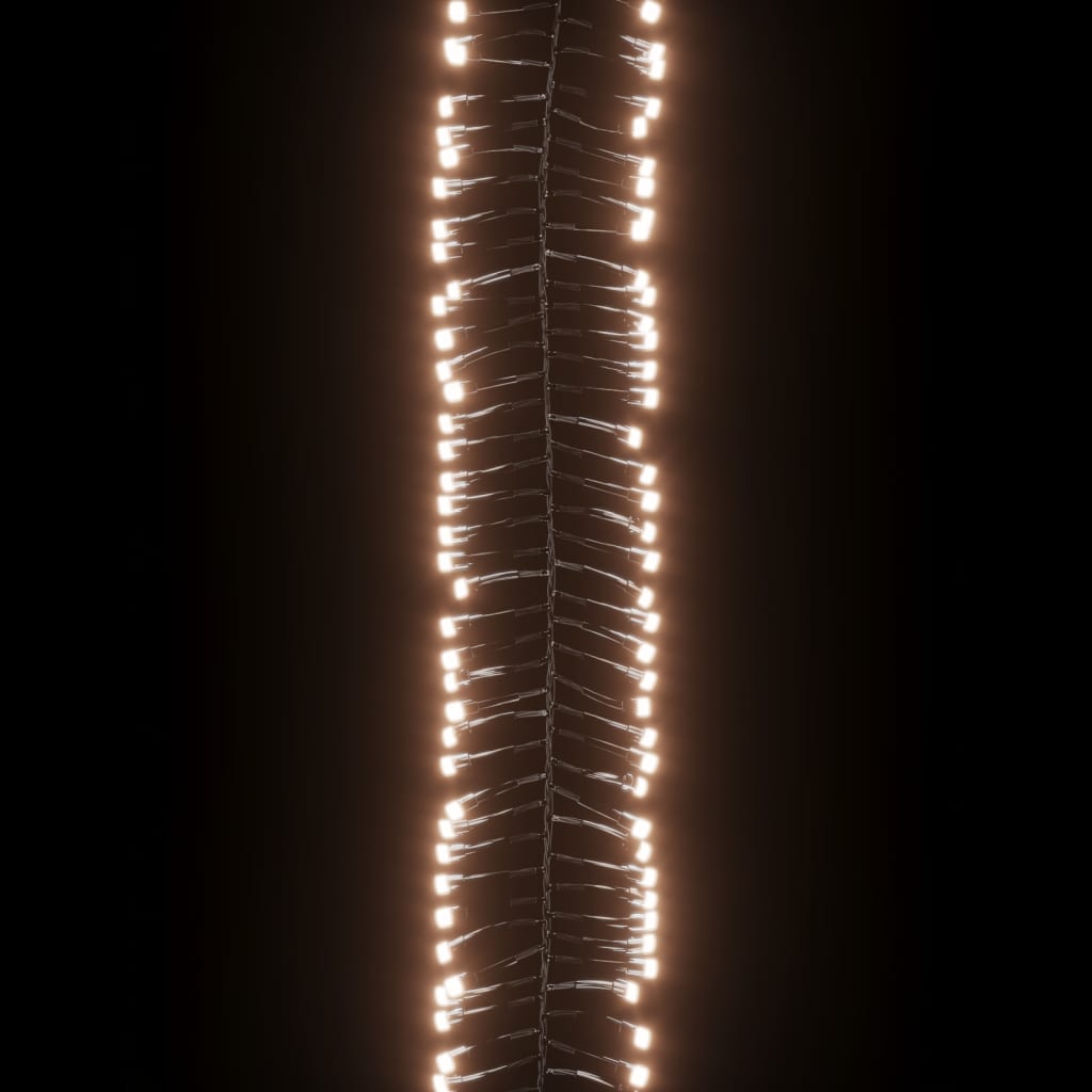 vidaXL Ljusslinga cluster med 400 LED varmvit 7,4 m PVC