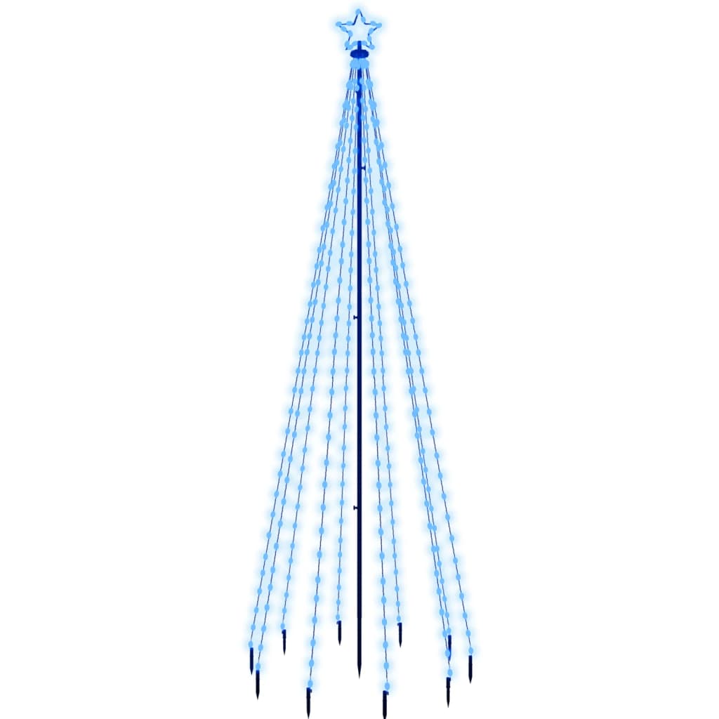 vidaXL Julgran med markspett 310 blåa lysdioder 300 cm