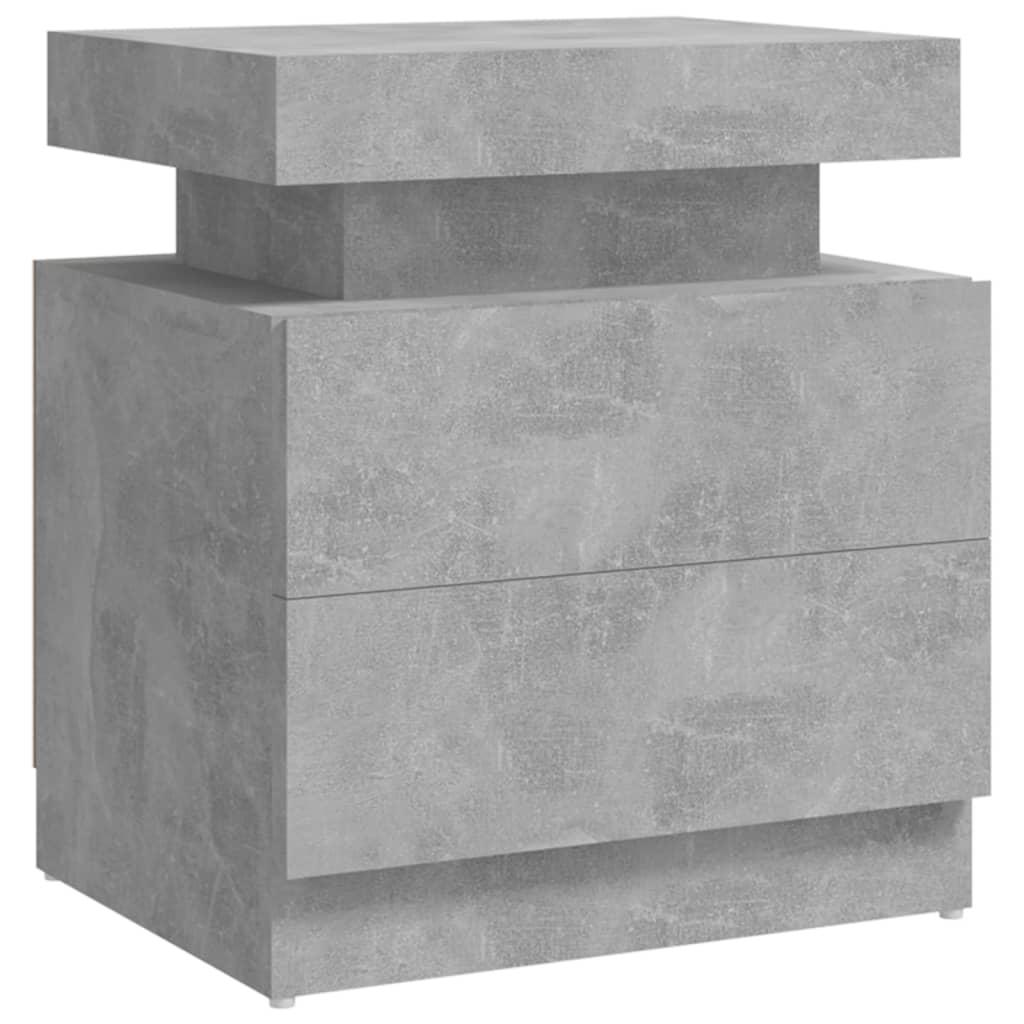vidaXL Sängbord betonggrå 45x35x52 cm spånskiva