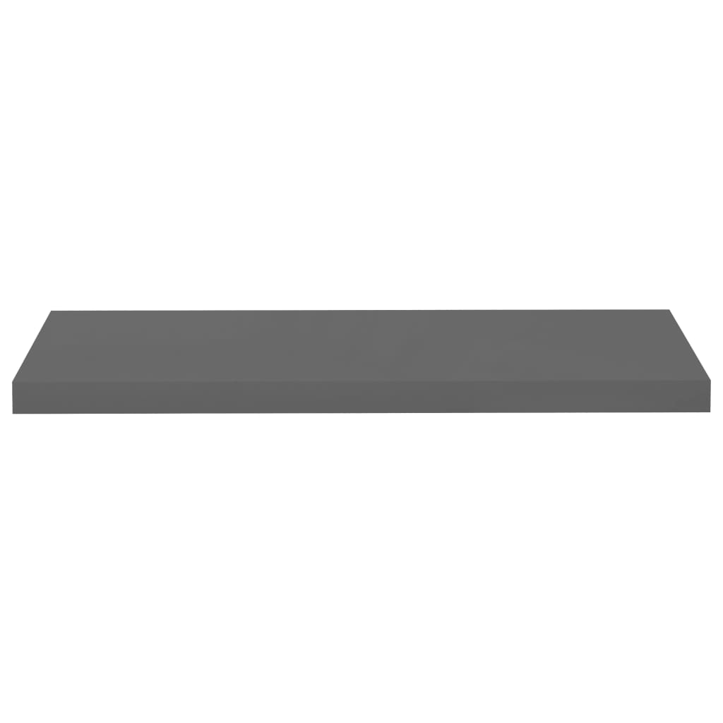 vidaXL Svävande vägghylla grå högglans 80x23,5x3,8 cm MDF
