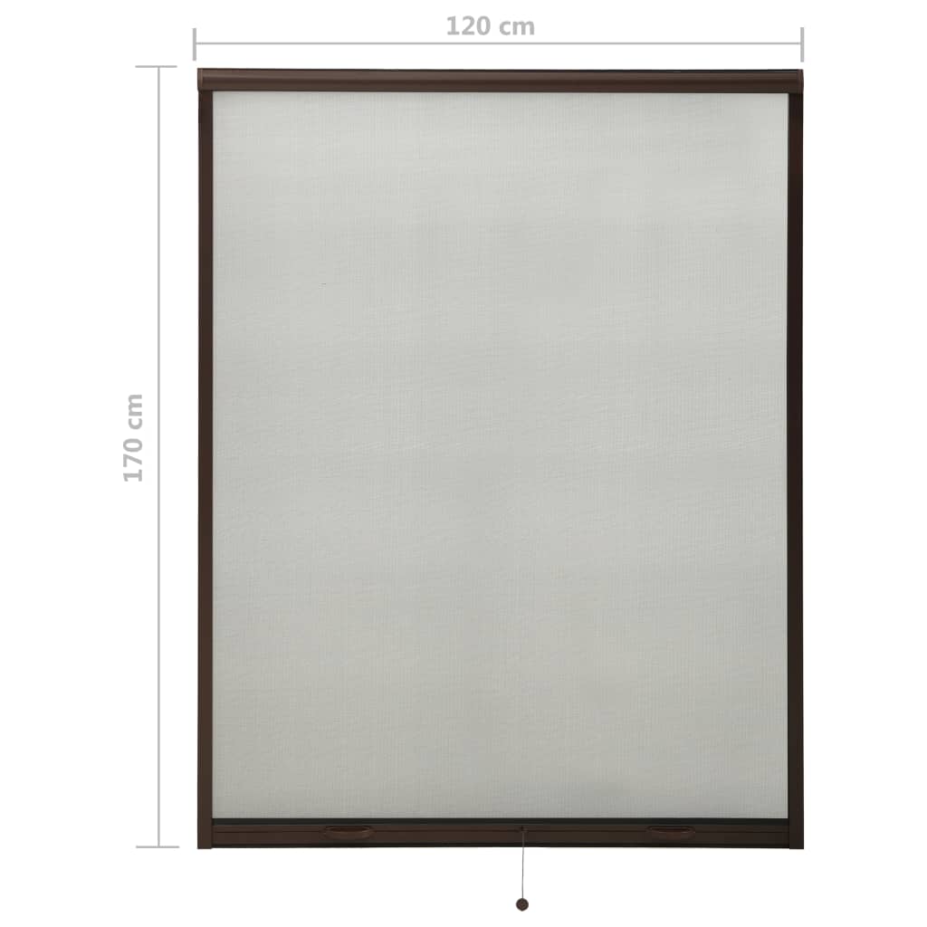 vidaXL Insektsnät för fönster brun 120x170 cm