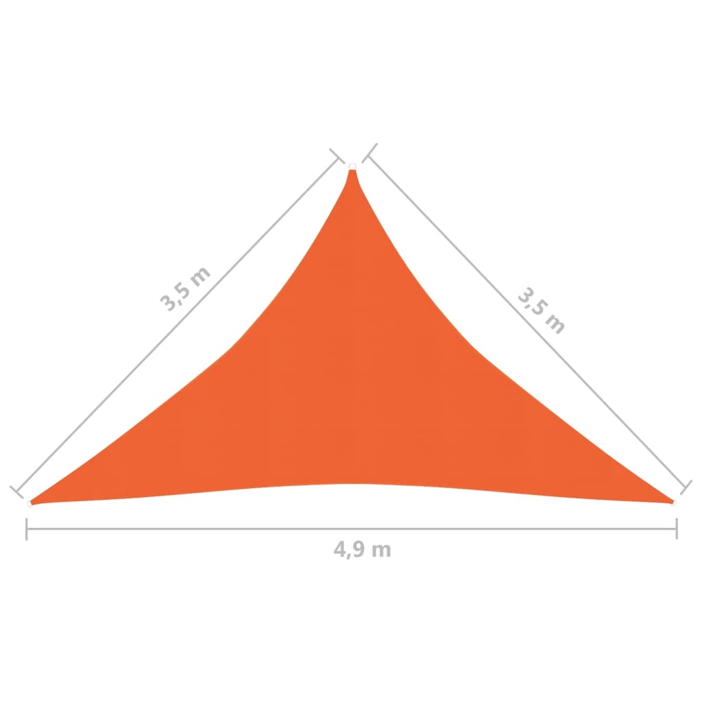 vidaXL Solsegel 160 g/m² orange 3,5x3,5x4,9 m HDPE