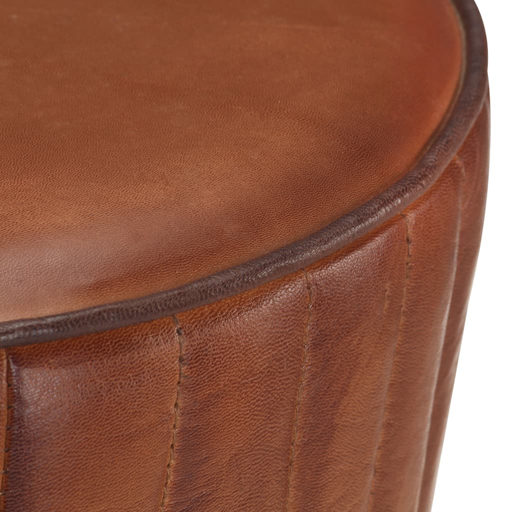 vidaXL Barstol brun äkta läder