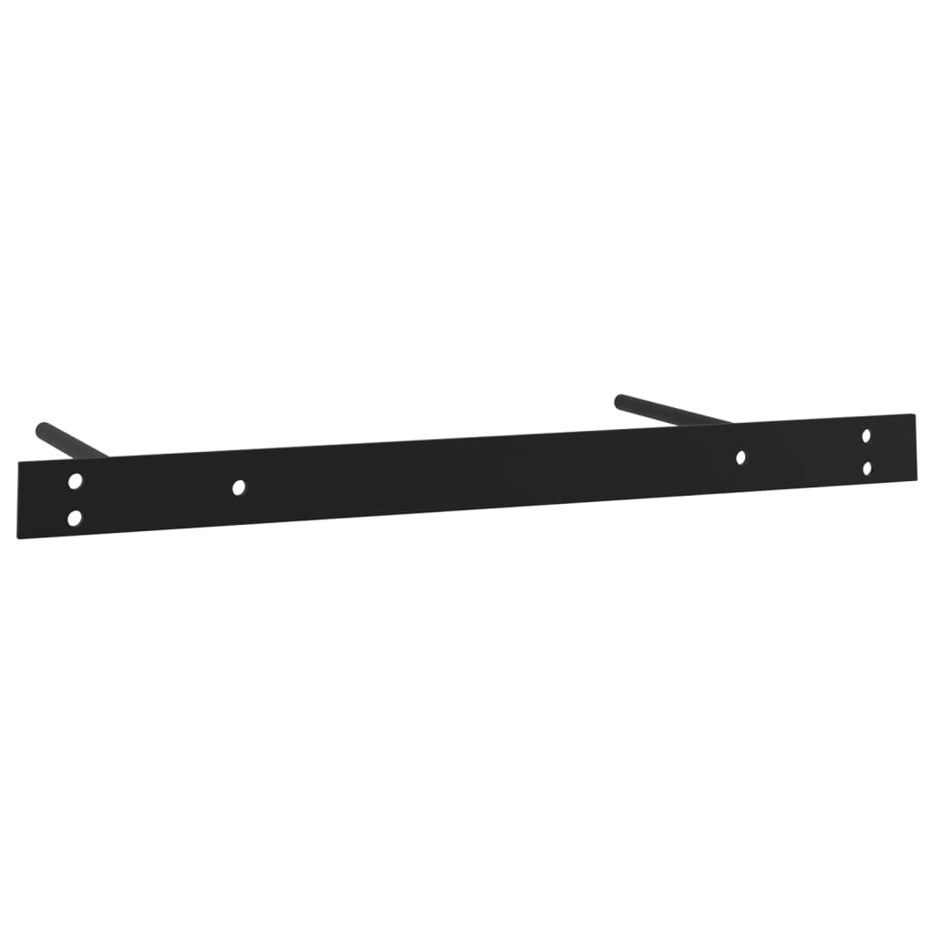 vidaXL Svävande vägghylla med låda svart 80x25x8 cm