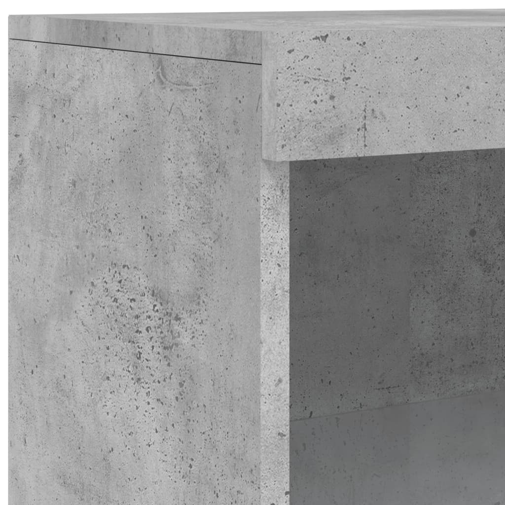 vidaXL Skänk med LED-belysning betonggrå 60,5x37x100 cm