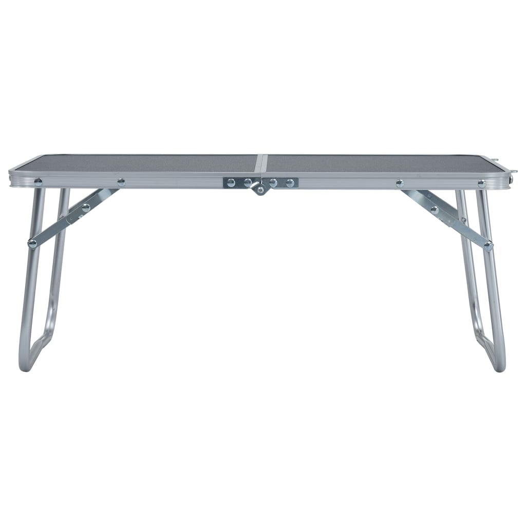 vidaXL Hopfällbart campingbord grå aluminium 60x40 cm