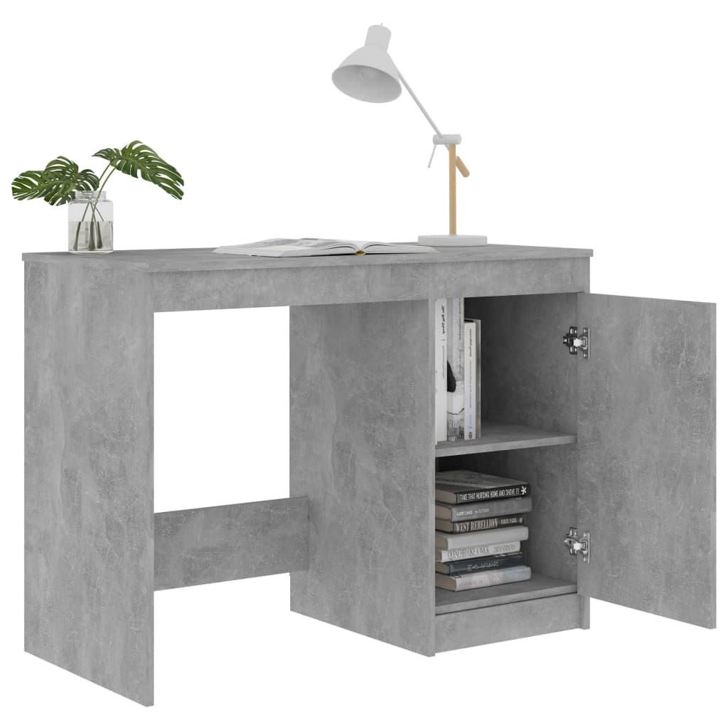 vidaXL Skrivbord betonggrå 100x50x76 cm konstruerat trä