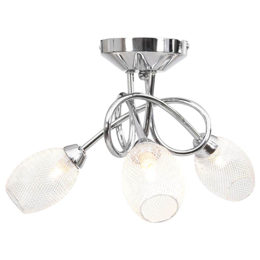 vidaXL Taklampa med förkromade lampskärmar för 3 G9-lampor